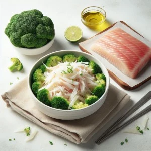 Comida para perros de Pescado al Vapor con Brócoli