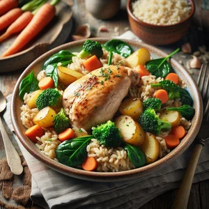 Receta de Pollo con Arroz y Verduras par perros