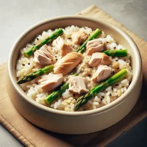 Receta de Risotto de Pollo con espárragos para perros