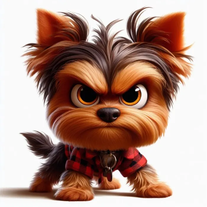 Dibujo de Yorkshire mini toy enfadado